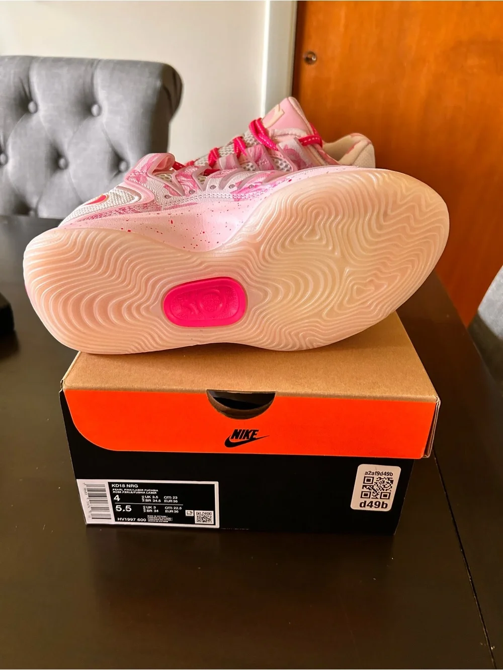 Nike KD18 Aunt Pearl Pink Basketball Sneakers